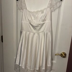 White lace mini dress